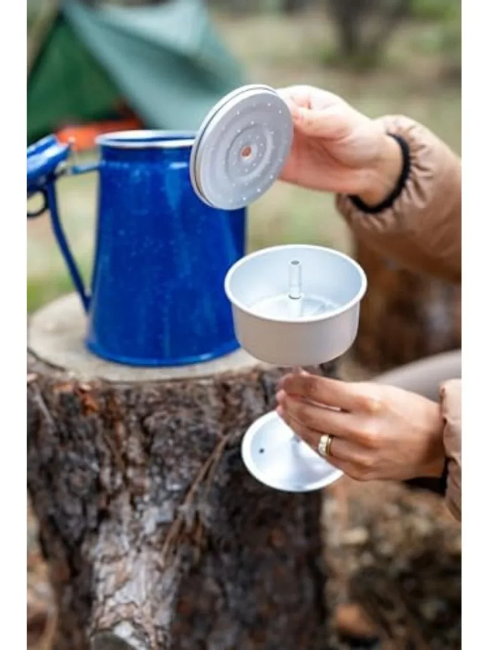 Universal Aluminum Percolator Replacement Stem & Basket - Lightweight Camping